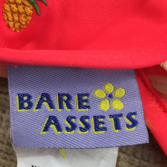 Bare Assets Coral Pineapple Halter Bikini Top Womens Large Padded Swimwear - Picture 7 of 11